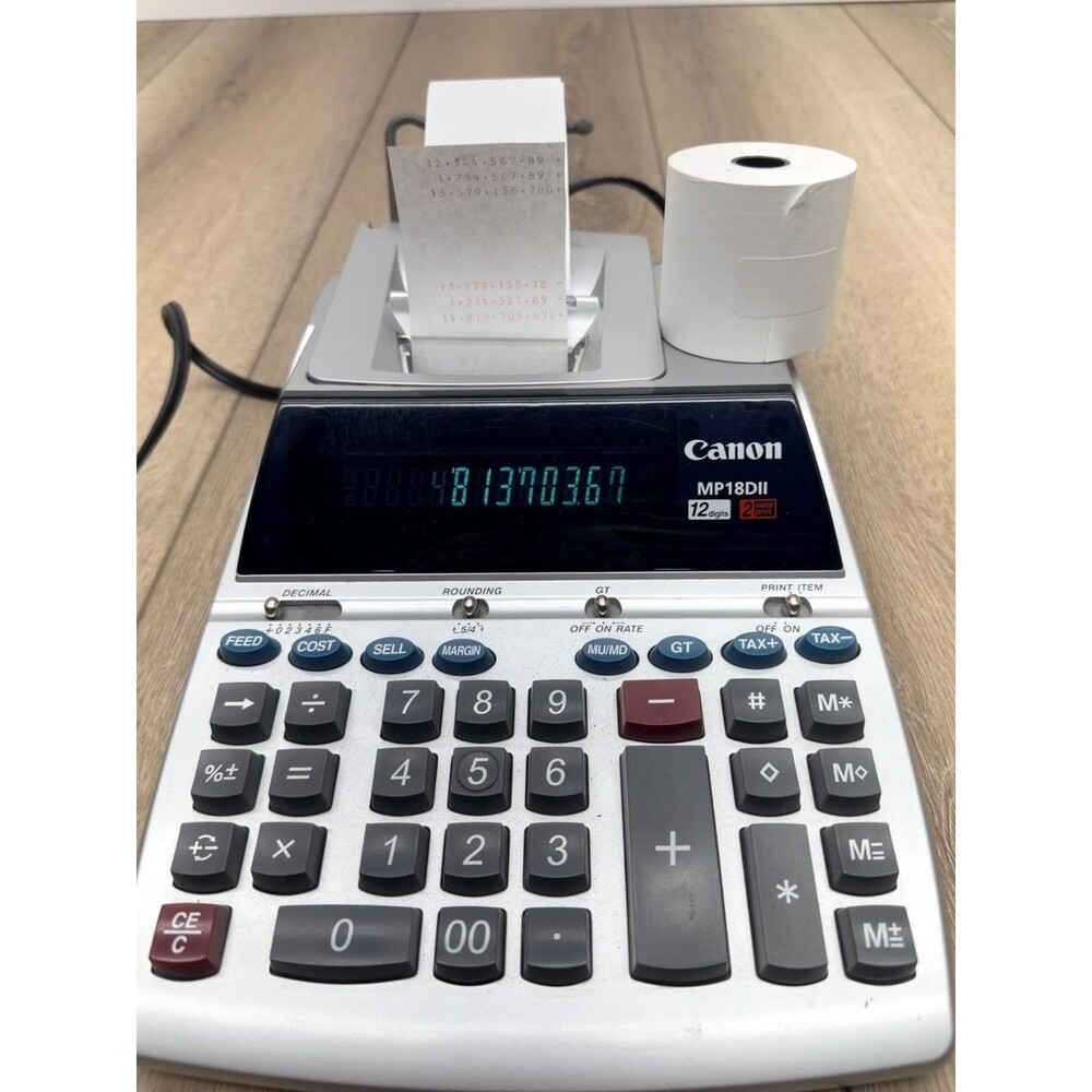 MP18DII Canon Professional Desktop Electronic Printing Calculator Adding Machine
